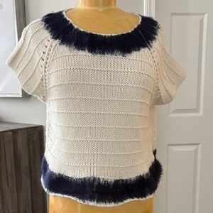 Elegant Cream and Black Women's Sweater